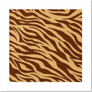 Tiger Print Two Toned Brown Posters and Art
